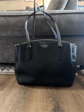 kate spade Black Pebbled Leather Shoulder Tote
